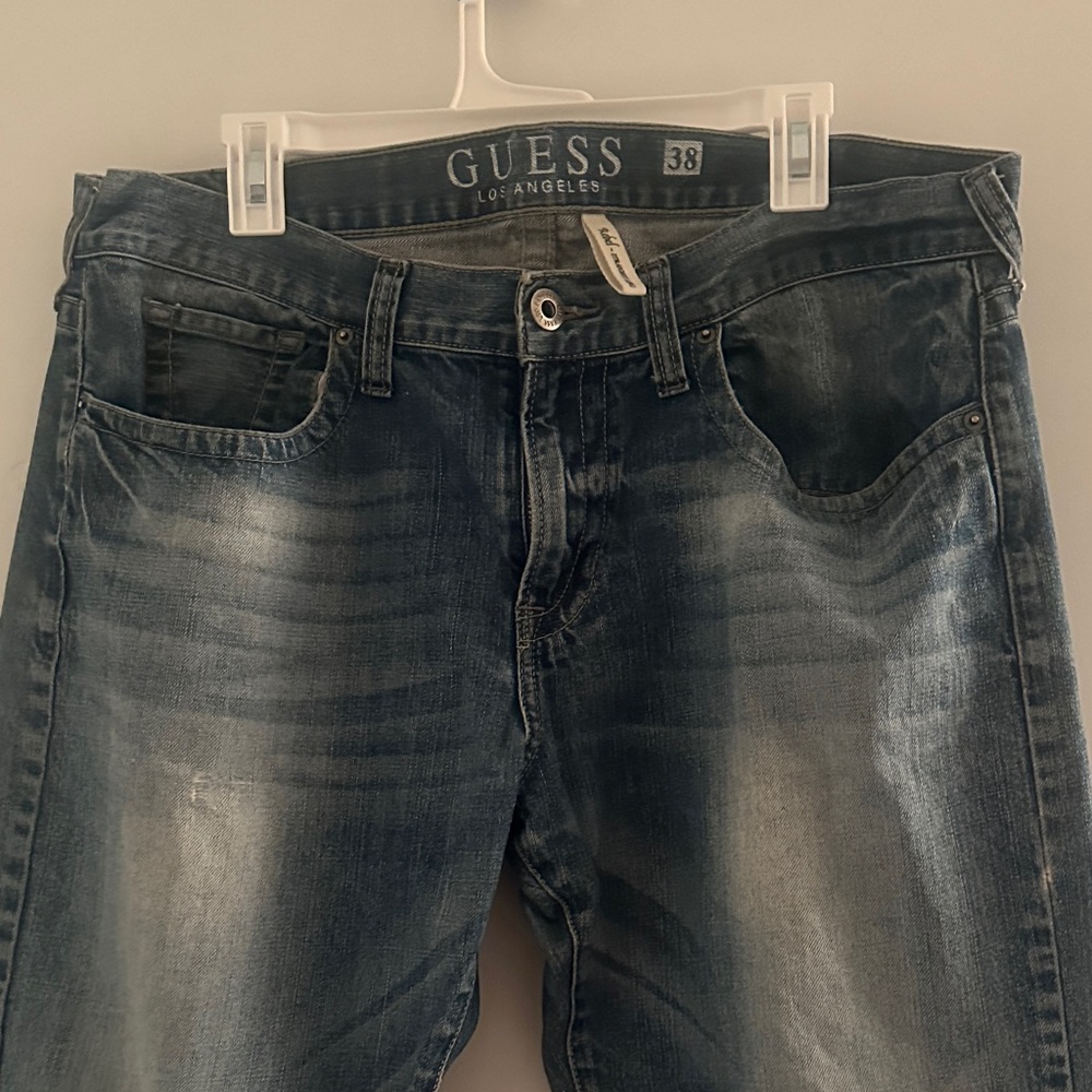 GUESS Men's Dark Blue Relaxed Jeans